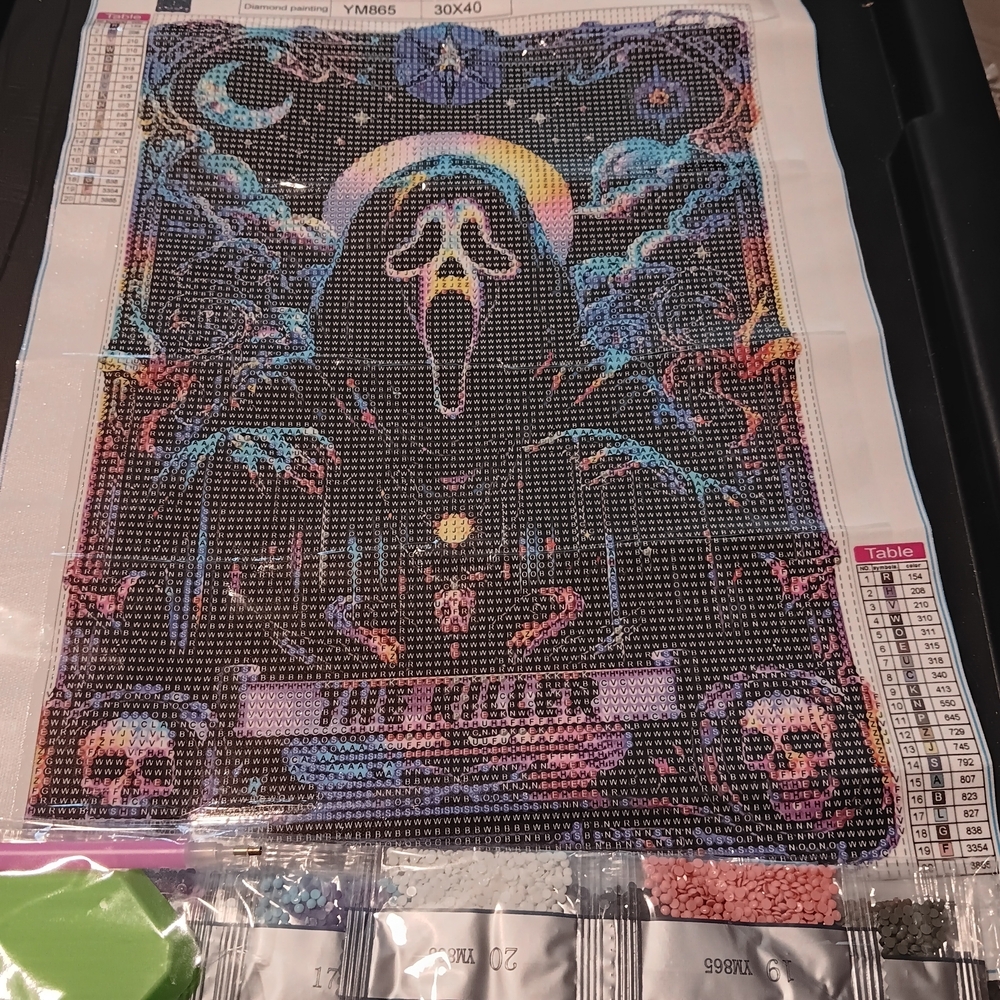Colorful Scream The Killer Tarot Diamond Painting Kit 30x40